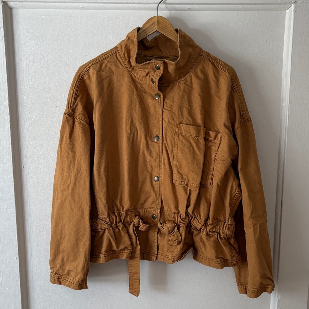 Madewell southlake military jacket dark Sahara tan brown casual fall neutral EUC